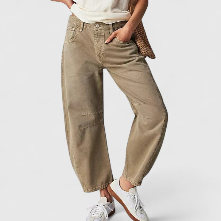 Rain | Comfortable Wide-Leg Pants – Beige | The Bellemont Sisters Australia