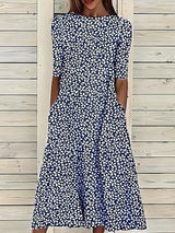 Judith | Coastal Bloom Dress – Dark Blue | The Bellemont Sisters Australia